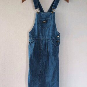 VTG 80s Osh Kosh B’Gosh Overall Dress Size M Vestbak Denim Jean Midi Blue Boho